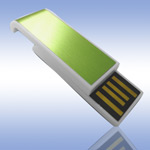USB флеш-диск - Digma Slyd Green&White - 4Gb 